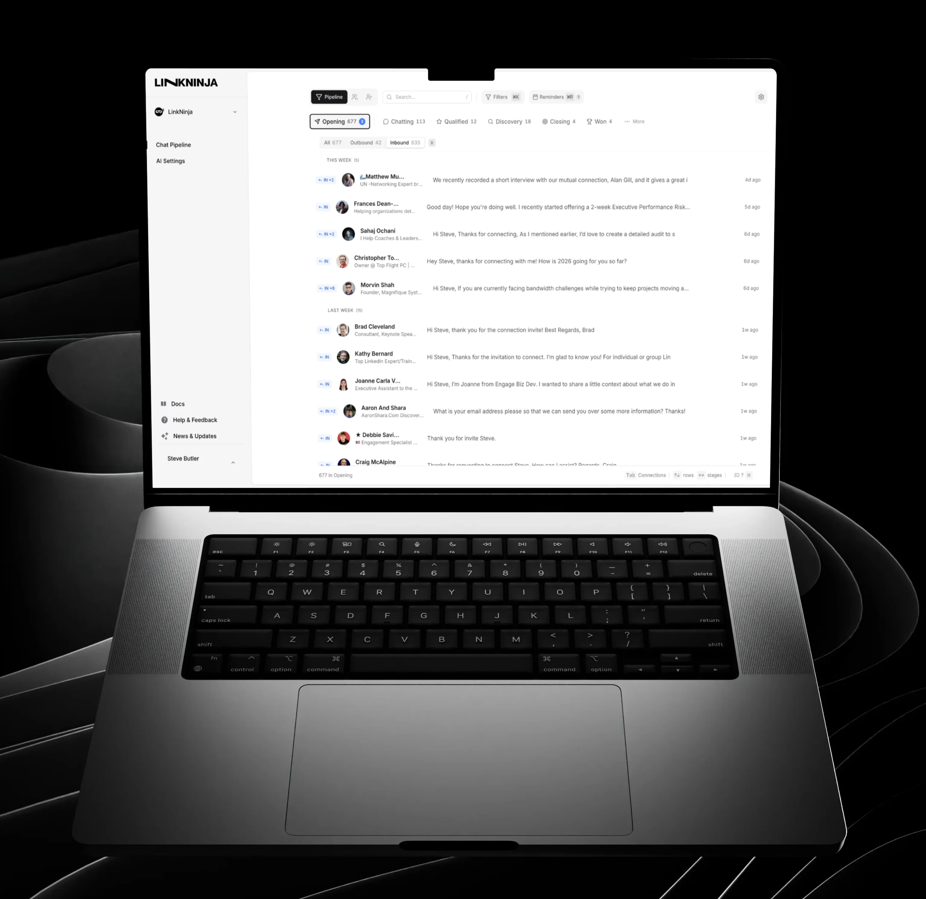 LinkNinja DM pipeline on laptop
